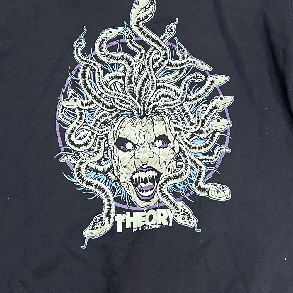 Theory of a Deadman Band Hoodie XL Black Heavy Blend Zip Up Medusa Graphic - Picture 8 of 8